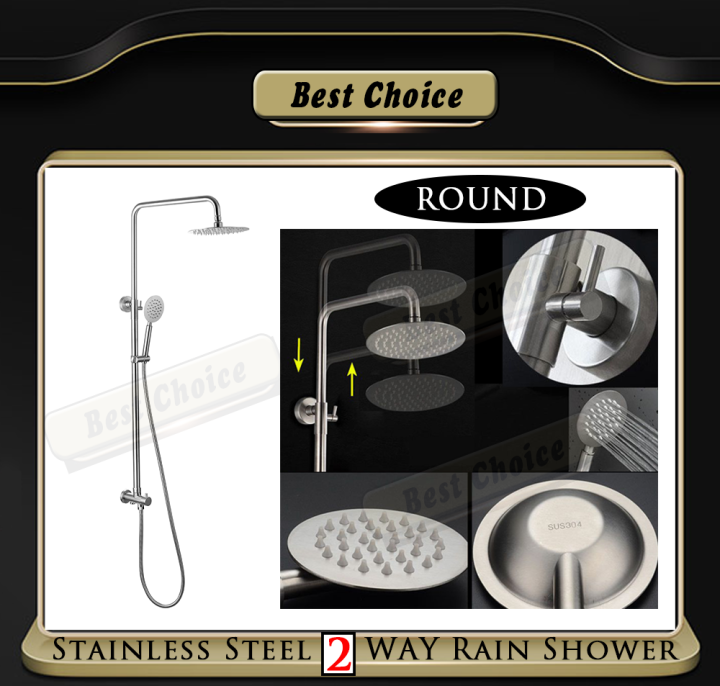 SUS304 Stainless Steel Rain Shower Set Connect With Instant Water Heater Shower Heater Shower