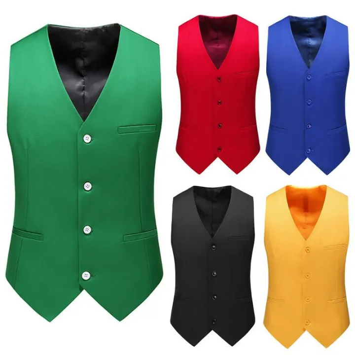 Suit Waistcoat Vest Men's British Slim-Fitting Suit Inner Vest for Fat ...