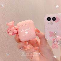 [Hot K] เคสหูฟัง TPU นิ่มจี้ลูกอมรูปหมี3D น่ารักสำหรับ Airpods 1 2 Pro 3กำหนดชื่อและชื่อย่อเองได้กรอบนิ่ม