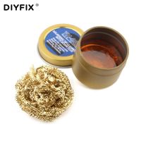 (Stream woman) Rosin Flux With Welding Soldering Iron Tip Cleaner Cleaning Steel Wire Brush Soldering Paste Set Cleaning Repair Tool Kit