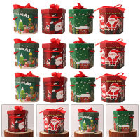 BESTOMZ 12 ชิ้น Xmas Candy กล่องบรรจุกล่องกระดาษธีมคริสต์มาสจับกล่องบรรจุภัณฑ์ของขวัญออกแบบ