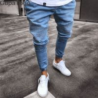 CODwuyan8340 Mens Stretchy Ripped Skinny Biker Jeans Destroyed Slim Fit Denim Pants