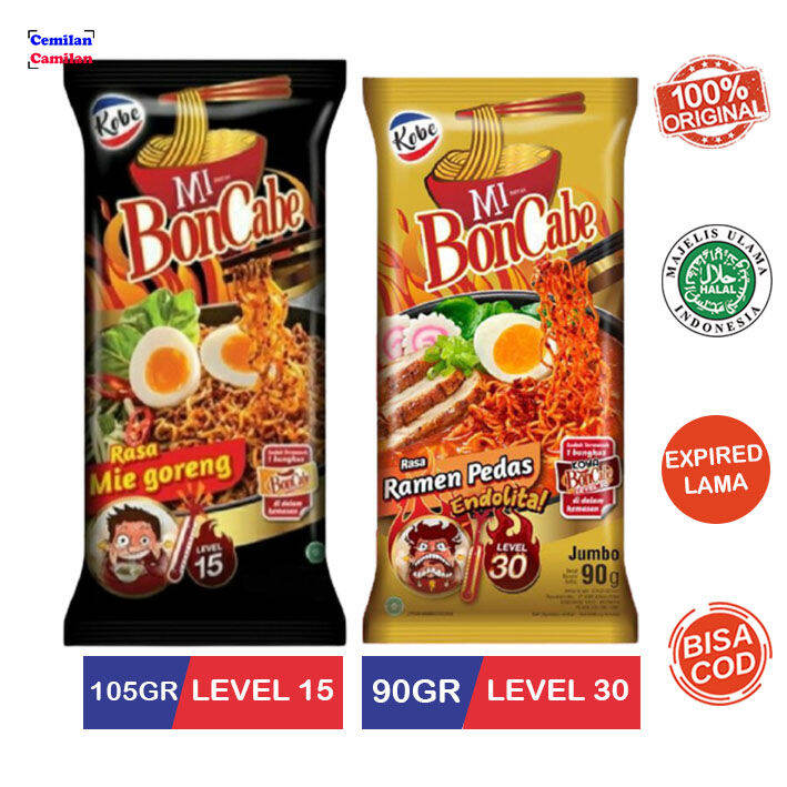 Mie BonCabe Level 15 Kobe 105 gram, Level 30 Kobe 90 gram | Lazada ...