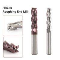 ดอกเอ็นมิลล์กัดหยาบคาร์ไบด์แข็ง HRC60 3F 4F CNC Milling Cutter Bits Metal Roughing Machining Aluminium Copper Plastic Router Bit