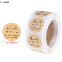 ZTHOME 500PCS/ROLL handmade ขอบคุณสติ๊กเกอร์กระดาษป้ายรอบเครื่องเขียนตกแต่ง