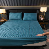 New Thicken Quilted Bed Sheet Fitted Style Solid Breathable Mattress Topper Cover Anti Slip Bedding Mat Pad