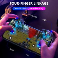 ทริกเกอร์สำหรับเล่นเกมมือถือแบบ A1 1/2ชิ้นแสง RGB แบบมืออาชีพคอนโทรลเลอร์เกมเกมแพดปุ่มคีย์พัลส์สำหรับจอยสติ๊กเกมโทรศัพท์และแท็บเล็ตมือถือ PUBG