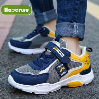 HAOERWU ชายรองเท้ากีฬาหนังกันน้ำด้านล่างนุ่มเด็กมัธยมต้นรองเท้าวิ่งเด็ก Casual Shoes