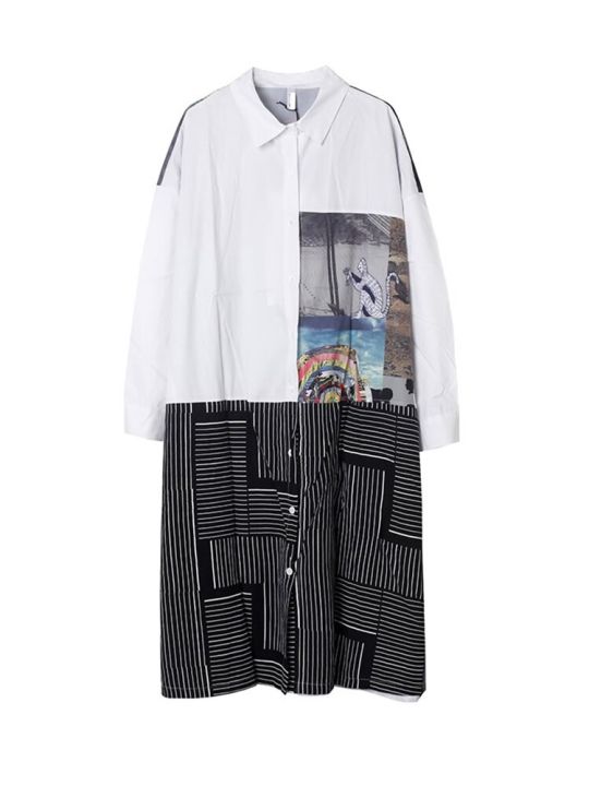 xitao-dress-fashion-asymmetrical-striped-print-full-sleeve-shirt-dress