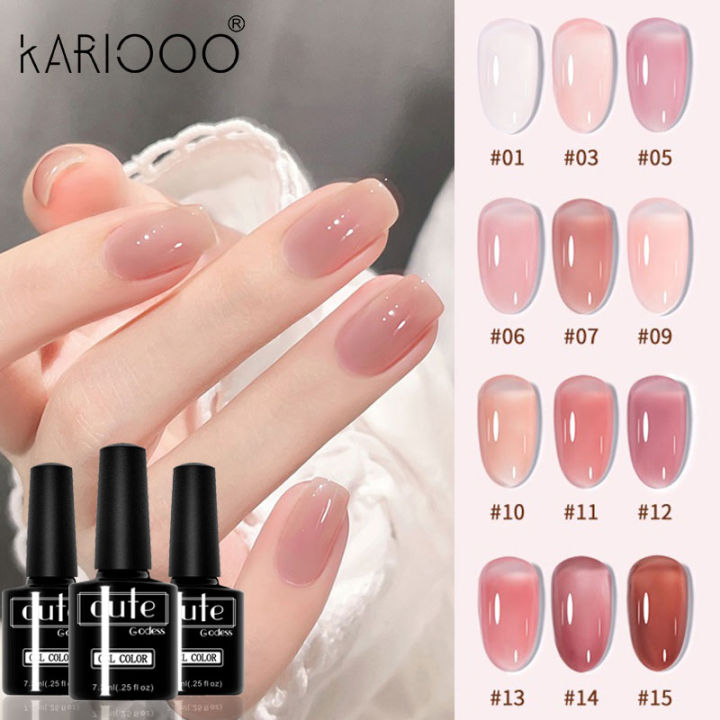 kariooo-สีทาเล็บเจล-สีสุขภาพดี-ยาทาเล็บเจล-18-เฉด-7-3ml-ยาทาเล็บเจล-สีธรรมชาติ-เงา-ติดทนนาน-พร้อมส่ง-k24