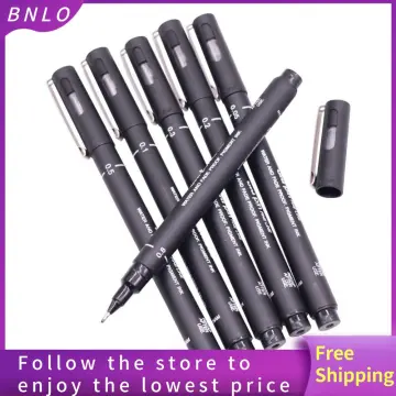 6PCS Black Fine Line Pen Technical Waterproof Drawing Art Pens 005 01 02 03  05 08