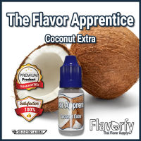 The Flavor Apprentice Coconut Extra - ครีมมะพร้าว - กลิ่นผสมอาหาร - ผ่านการรับรองจาก อย. ประเทศไทย บรรจุและขายโดย Flavorfy กลิ่นผสมอาหารอเนกประสงค์ เหมาะสำหรับ ลูกอม, กัมมี่, น้ำผลไม้, เบเกอรี่, ไอศครีม, ของเหลวอื่่นๆ