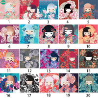 【 Pl】20รูปแบบ DIY Kimmidoll ภาพวาดเพชร40*40เซนติเมตร Kokeshi ตุ๊กตา5D ชุดภาพวาดเพชรตกแต่งผนัง