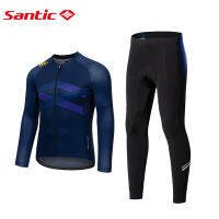 Santic ผู้ชายชุดขี่จักรยาน Professtional จักรยานเสื้อผ้า Breathable กางเกงขี่จักรยานสะท้อนแสงขี่จักรยาน Jersey Quick-drying ชุดขี่จักรยานสำหรับผู้ชาย W1CT084