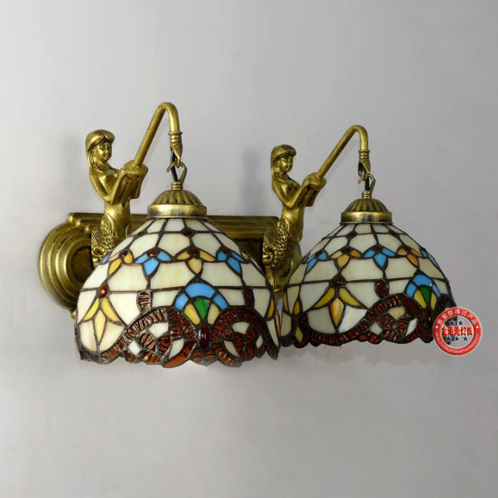 baroque-tiffany-wall-lamp-123-heads-vintage-bohemia-glass-bathroom-mirror-aisle-stair-fancy-porch-light