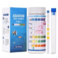 100pcs 7-IN-1 Aquarium Test Strips Fish Tank Test Kit Freshwater Saltwater Aquarium Water Test to Detect PH NO3 NO2 GH KH CI TCL