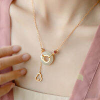 VENTFILLE Hetian สร้อยคอหยกสำหรับหญิงสาวของขวัญ2023ใหม่อารมณ์ Elegant R Collarbone Chain Dropshipping ขายส่ง