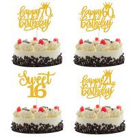 Happy Birthday Cake Decoration 13 16 18 21 30 40 50 60 70 Year Birthday Cake Topper Adult Party Baking Dessert Decor Supplies