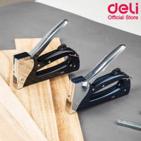 Deli 4600 Tacker เครื่องยิงบอร์ด เครื่องยิงไม้ พร้อมลวดเบอร์ 53/8 แม็ค แม็ก เครื่องยิงลวด เครื่องติดบอร์ด ที่ยิงบอร์ด (สีดำ)