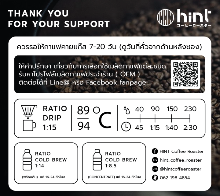 เมล็ดกาแฟคั่ว-myanmar-shan-dry-คั่วอ่อน-light-to-medium-roast-hint-coffee-roaster