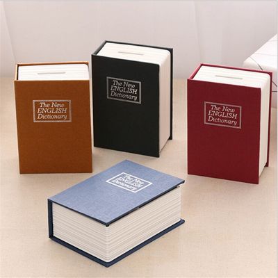 ℡✟ jiozpdn055186 Dicionário criativo Inglês Money Saving Box Safe Book Mealheiro com chave dinheiro e moedas