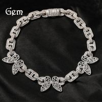 [COD] Cross-border new zircon butterfly pig nose necklace European and fashion ins style ladies exaggerated design hip-hop