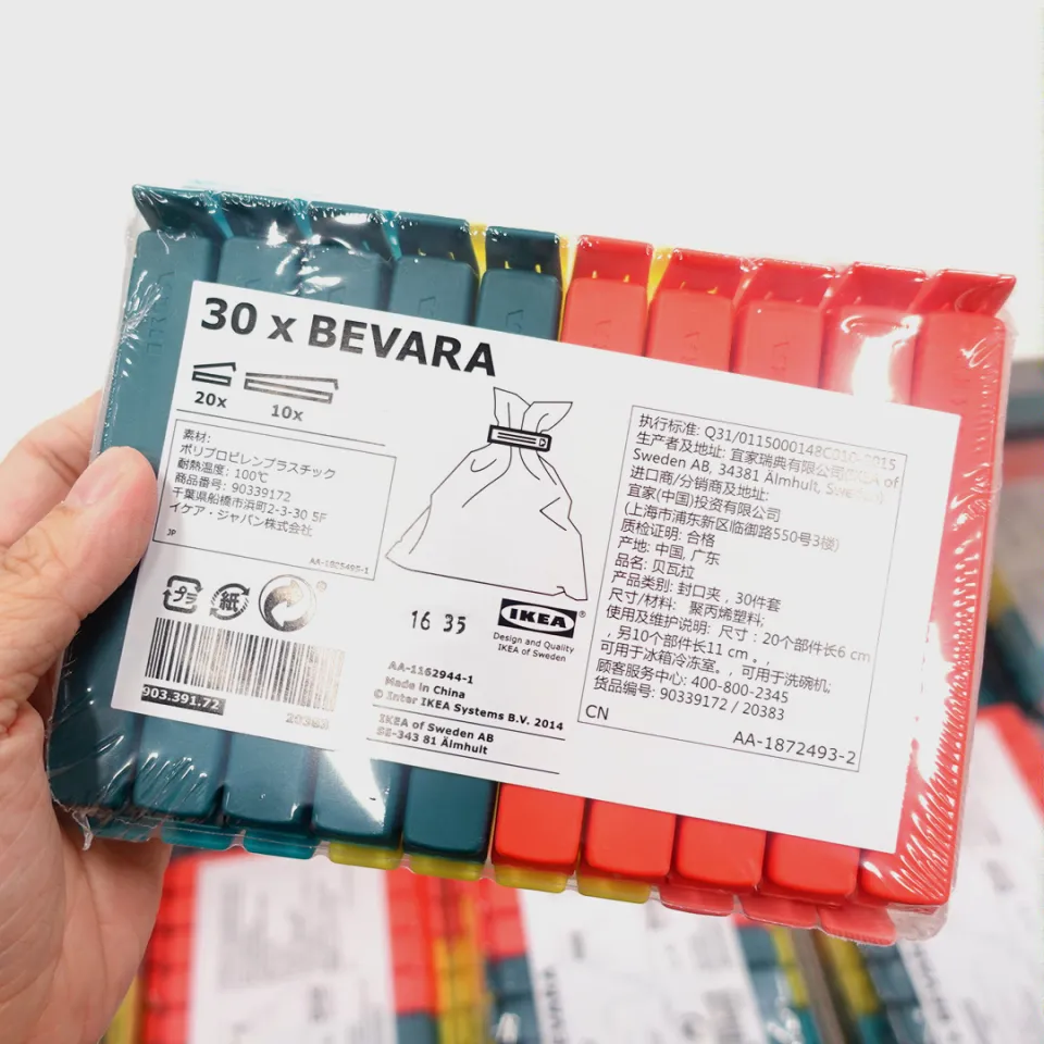  Ikea Bevara Bag Sealing Clips 30 Pack : Office Products