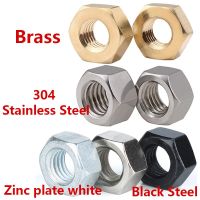 Brass 304 Stainless Steel Black Carbon Steel Galvanized Hexagonal Nut  Metric Nut Zinc Plate White M1.2 M1.4M1.6 M2 M3 M5 M6~M36 Nails Screws Fastener