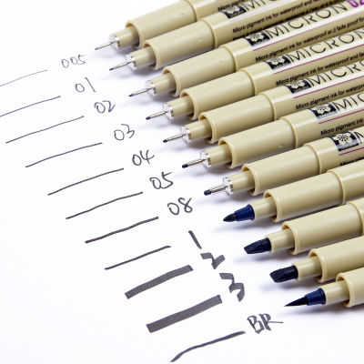 Xsyoo 4-13ขนาดที่แตกต่างกัน Pigma ไมครอนเข็มปากกา XSDK สีดำเครื่องหมายแปรงปากกาปากกาซับสำหรับร่างภาพวาดการออกแบบมังงะการ์ตูน