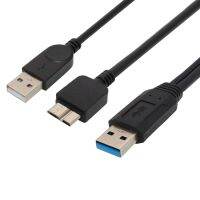 Dual USB 3.0 Type A to Micro-B USB Y Shape High Speed Cable for External Hard Drives/S-eagate/Toshiba/WD/Hitachi/Samsung/Wii-U