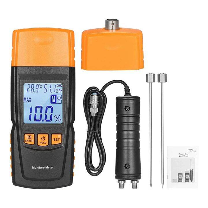 Wood Moisture Meter With Long Probe Digital Firewood Moisture Meter For Lumber Pin Type Moisture