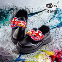 ADDA 41A16 รองเท้านักเรียนอนุบาลชายสีดำ ลายการ์ตูน สไปเดอร์แมน รองเท้านักเรียนหนังดำ รองเท้านักเรียนแอดด้า New ล่าสุด