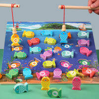 Wooden Magnetic Fishing Toy Montessori Toys For Children Cartoon Marine Life Cognition Education Parent-Child Interactive Games