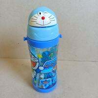 water bottle  กระติกน้ำ PBA Free กระติกน้ำ มีสายสะพาย ( ถอดสายได้ ) มีหลอดในตัว  ความจุ 450ml ลาย Doraemon โดราเอม่อน โดเรม่อน