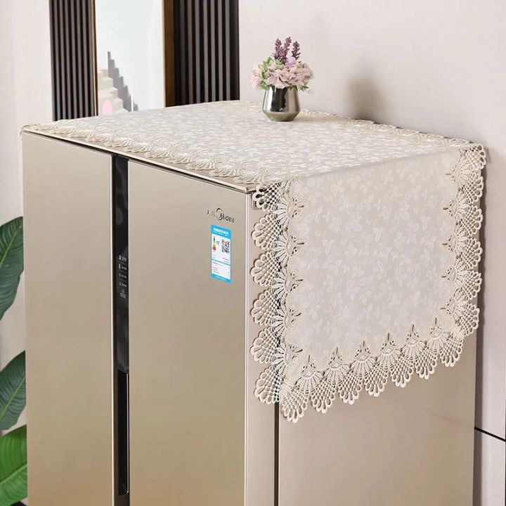 pleuche-เครื่องฝุ่นปกสี่เหลี่ยมผืนผ้าประตูคู่เดียวตู้เย็นฝุ่นปกน้ำมันหลักฐานตู้เย็นฝาครอบป้องกัน