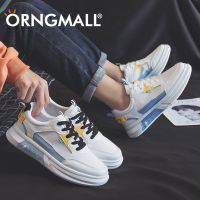 ORNGMALL รองเท้าผ้าใบแฟชั่นสไตล์เกาหลีเทรนด์ใหม่สำหรับผู้ชายรองเท้าลำลองผู้ชายเหมาะสำหรับชีวิตประจำวันและกีฬา39-44