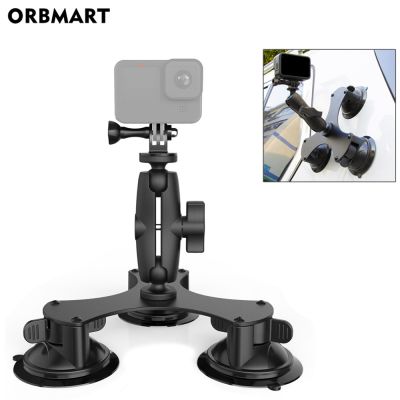 ORBMART For Gopro Hero 11 10 9 Tri-Angle Suction Cup Shockproof Car Tripod Mount For DJI DSLR Insta360 Action Camera Accessories