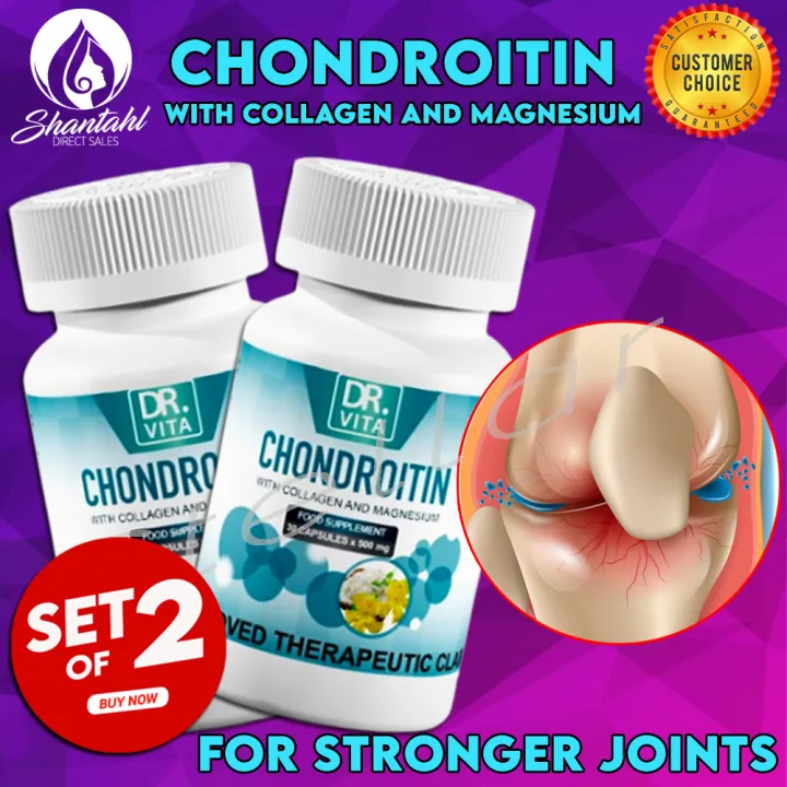 SET OF 2! Dr. Vita CHONDROITIN with Collagen and Magnesium 500mg x 30
