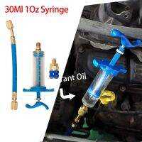 【hot】 Car A/C Oil/Dye Injector 30Ml 1Oz with Low Side Coupler 1/4 Air Conditioning Automotive Oiler Injection Syringe