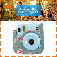 สำหรับ Fujifilm Instax Mini 11 9 8 + 8กระเป๋ากล้องหนัง PU พร้อม Tali Bahu