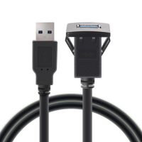 ใหม่1M 3.3ft พอร์ตเดียว Usb3.0ชาย Usb3.0หญิงรถ Flush Mount Cable Van Dashboard Flush Mount Dual Usb Socket