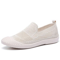 Autumn Breathable Women Flat Casual Shoes Fashion Comfortable Soft Sole Womens Mesh Shoes Light Ladies Flying Vulcanized Shoes