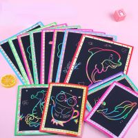 【CC】۞ஐ  10Pcs Scratch Paper Painting with Stick Kids Educational for Children Gifts