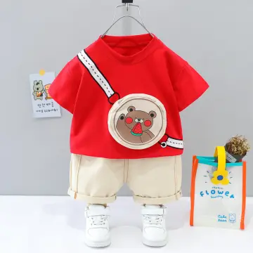 Summer Children Clothes 3/4 Sleeve Shirt Pants 2PCS Cartoon