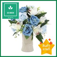 ดอกกุหลาบสีฟ้าในแจกันเซรามิก WACH 02ARTIFICIAL ROSE IN CERAMIC VASE WACH 02 LIGHT BLUE **ของแท้100%**