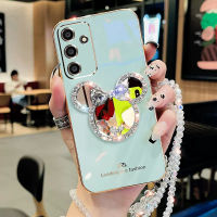 เคสโทรศัพท์สำหรับ Samsung A24 A14 A54 A34 5G A13 4G A04S พร้อมกระจกและเชือกยาว