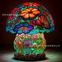 สินค้าขนาดใหญ่ Stained Glass Plant Series Table Lamp โคมไฟโรงงานแก้วทาสี