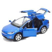 HGRC 1:32 Tesla Model Die Casting Alloy Car With LED Light Music Pull Back Metal Vehicle Simulation Collection Toys for children