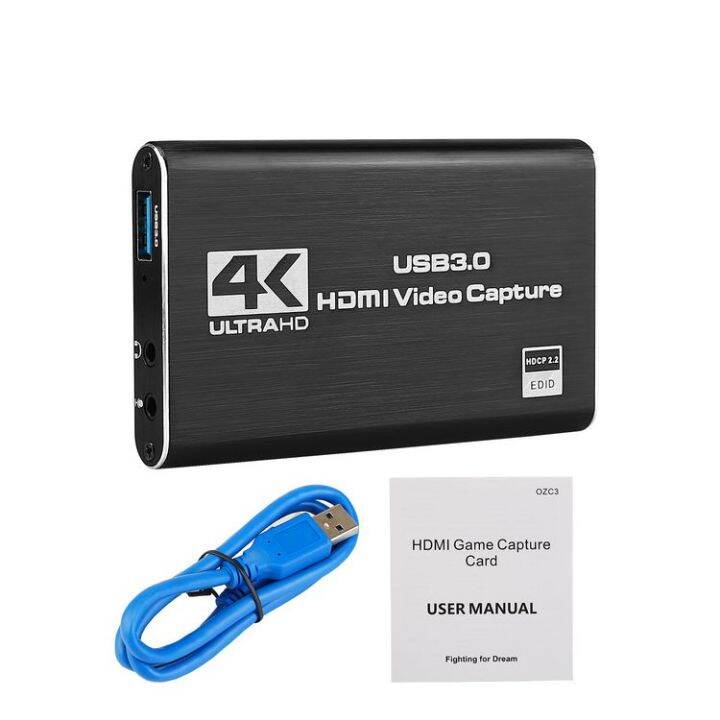 อุปกรณ์บันทึกเกม-usb3-0ความละเอียด4k-60hz-hdmi-รองรับหน้าจอการ์ดบันทึกภาพเครื่องบันทึก-hd-hdmi-รองรับกล้อง-dvd