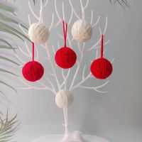 5PCS DIY Christmas Tree Decoration Ball Wool Felt Christmas Tree Hanging Decoration Ball Small Pendant 5cm Bauble Party Ornament